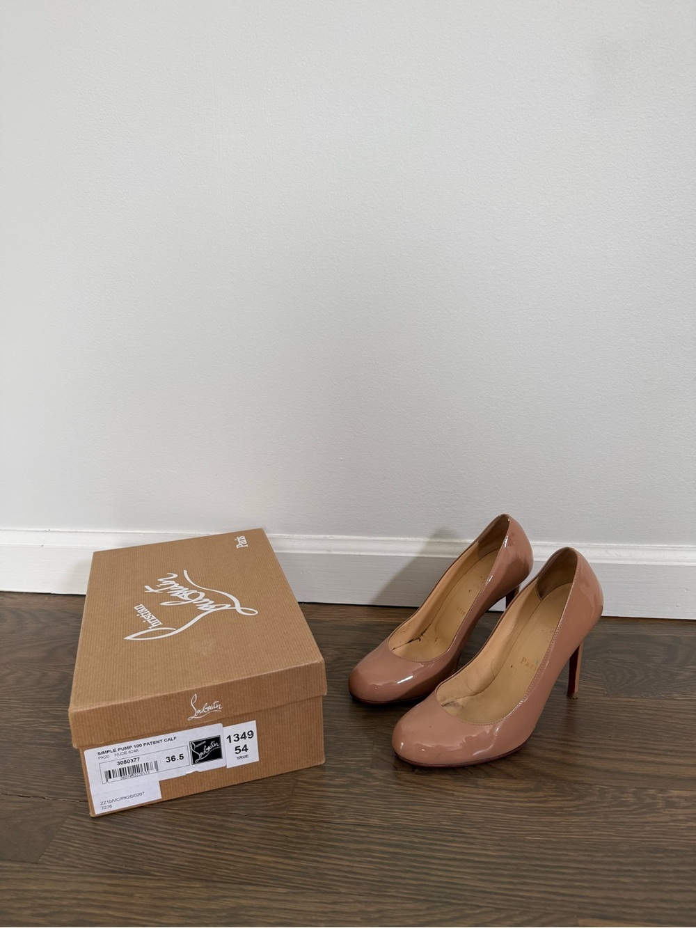Christian Louboutin Blush Patent Leather Round-Toe Pumps